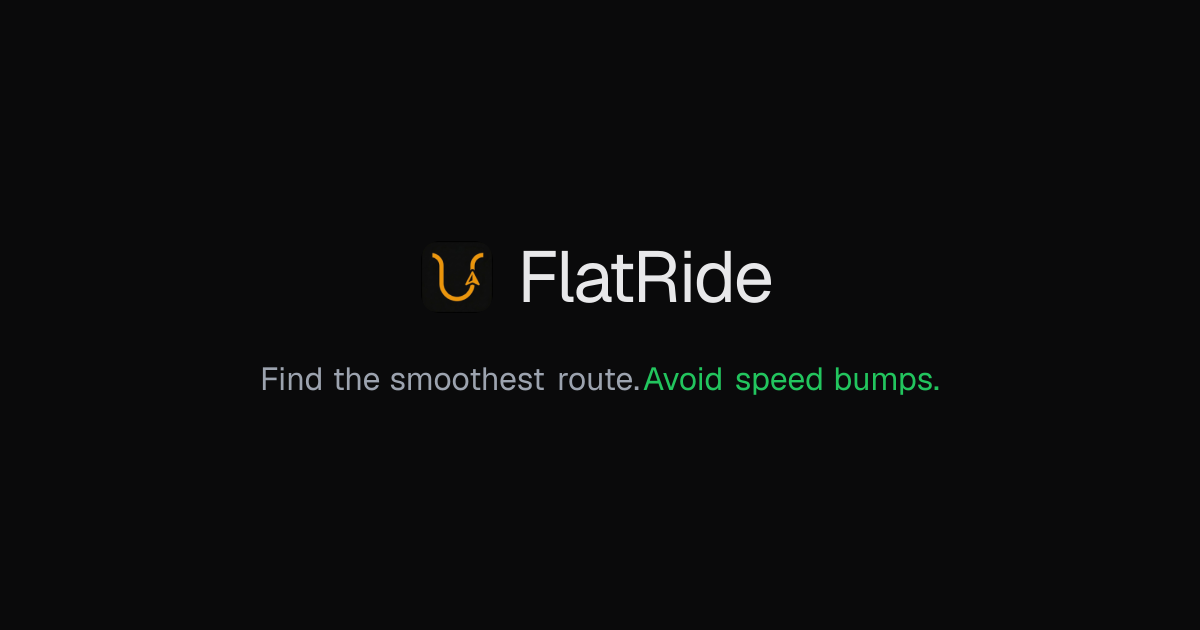 FlatRide — Smooth-road routing logo
